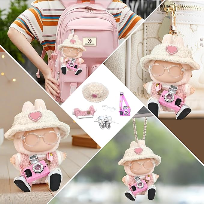 17cm Doll Clothes, Outfits 5 Set for Dolls , Exquisite Accessories for Doll, Cute Clothes for Dolls Dress up Unique Style (Pink 5pc)