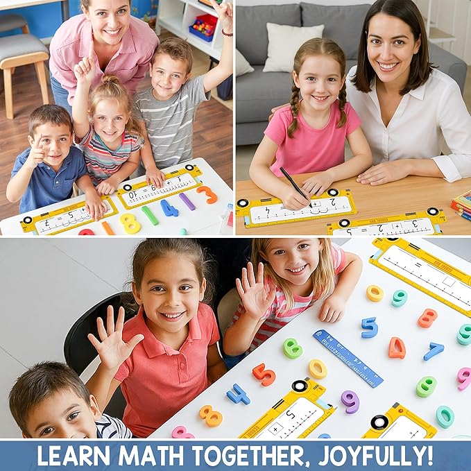 26-Pack School Bus Number Line Dry Erase Boards Cards, 14"x4", Double-Sided, Math Manipulatives for Kids, Student, Kindergarten Elementary Special Education 1st Grade Classroom Must Haves