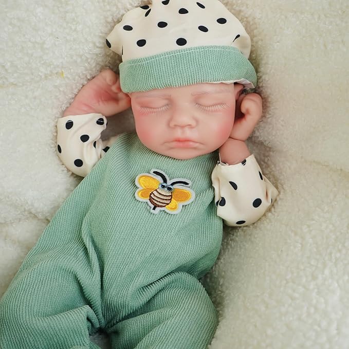 Boy 12.2 Inch, Full Silicone Baby Doll, Realistic Baby Dolls, Realistic Veins & Sleeping Pose, Not Vinyl, Reborn Baby Dolls Silicone Full Body, Gift Set