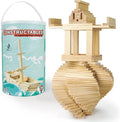 Imagination Generation Constructables! Pine Wood Building Planks, 150 Pieces - Educational Tinker Toys for Kids & Teens - STEM Stacking Blocks for Boys & Girls - Wooden Playset for Learning