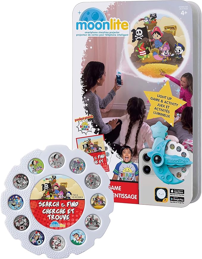 Moonlite Storytime - Ryan's World - Search & Find - A Magical Way to Read Together - Projector Sold Separately - Digital Story w/ Sound FX - Learning Gifts for Kids Ages 1 Year & Up