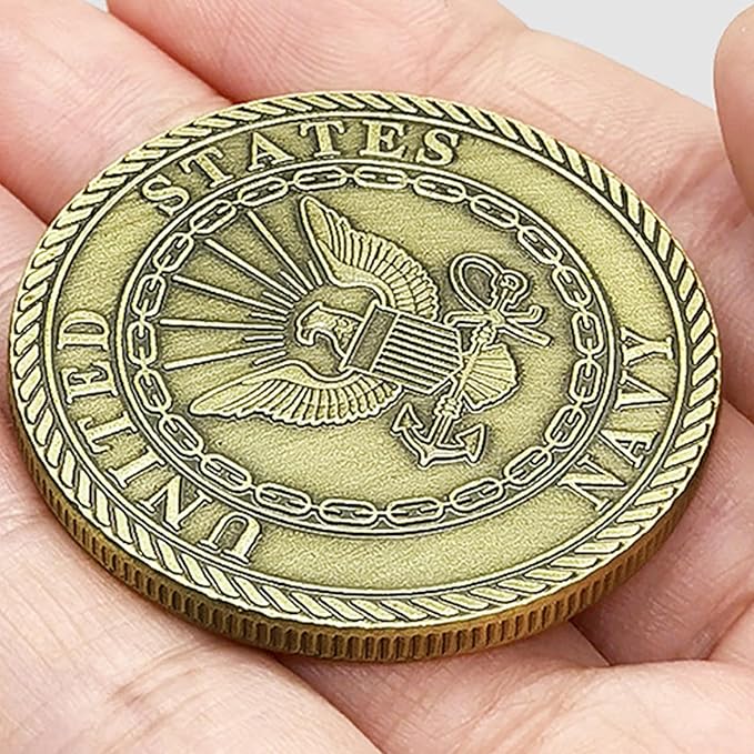 Navy Popeye Sailor Challenge Coin – 250th Anniversary Military Commemorative – I Love My Sailor Coin – Antique Colorized Navy Coin – Veteran & US Navy Collectible