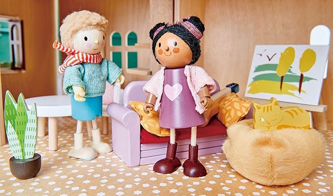 Tender Leaf Toys - Dolls House Study Furniture - 1:12 Scale 23 Pcs Furnished Study Room Dollhouse Accessories - Miniature Pretend Play - Age 3+