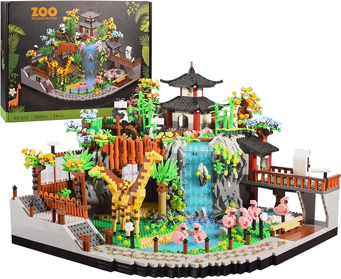 Micro Mini Blocks Animals Building Model Set Animals Creative Architecture Zoo Park Building Sets Toys Present for Adult and Kids 14+ 5000PCS
