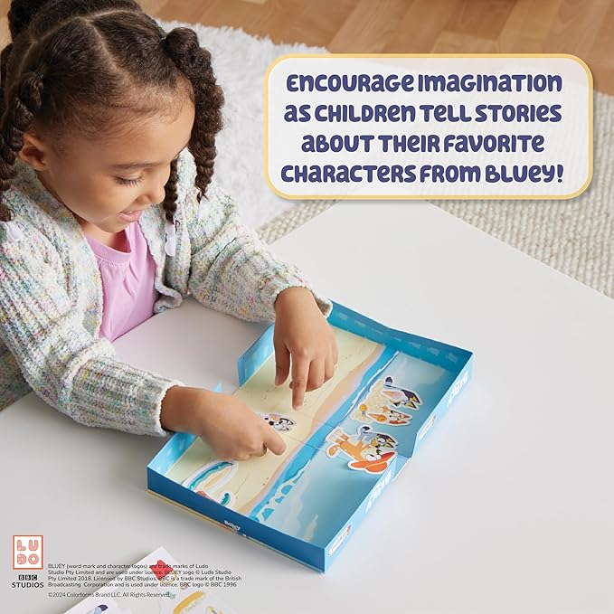 Colorforms Bluey Stickers Play Set Collection 4 Play Scenes with Repositionable Stickers, for Boys and Girls, Ages 3+