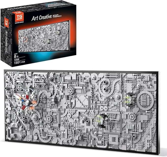 Star Trench 3D Wars Run Wall Art Craft Kit, Micro Brick Framed, Creative Activity Hobbies for Teens and Adults, DIY Home, Office Decor, Suitable for Kids 8+