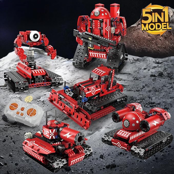 STEM Robot Kit for Kids Age 8-10 - 5in1 Building Toys with Remote & APP Control, Programmable Science Kits for Boys Age 8-13, Creative Engineering Toys for Hands-on Learning (495 Pieces)
