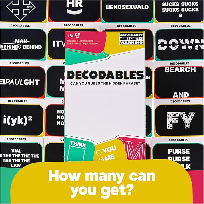 Spin Master Games, Decodables, A Hysterical Adult Party Game, Adult Card Game, Bachelorette Party Activity, 3-8 Players, for Ages 18 & Up