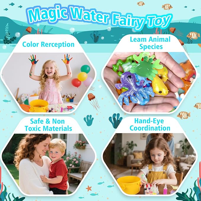 ARTPAR Magic Water Elf - 20 Colors Aqua Fairy Water Gel kit for Kids, Create Your Own Water Pets & Fairy Toys, Fun Sensory Crafts for Boys Girls Ages 3-12 Year