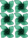 Boao 6 Pieces Chiffon Scarf 1950s Square Neck Head Scarfs Vintage Soft Polyester for Women Lady