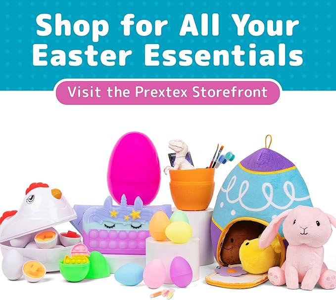 PREXTEX 7" Jumbo Easter Eggs Empty - Set of 6, Large Plastic Easter Eggs Bulk - Oversized Egg Toy Pack - Big Outdoor Party Decorations - Colorful Giant Egg