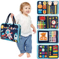 Toddler Busy Board Book Montessori Toys for 1 2 3 4 Years Old,Sensory Board Educational Activities for Learning Fine Motor Skill,Toy for Boy & Girl Birthday Gift,Toddler Toy for Airplane Car Travel﻿