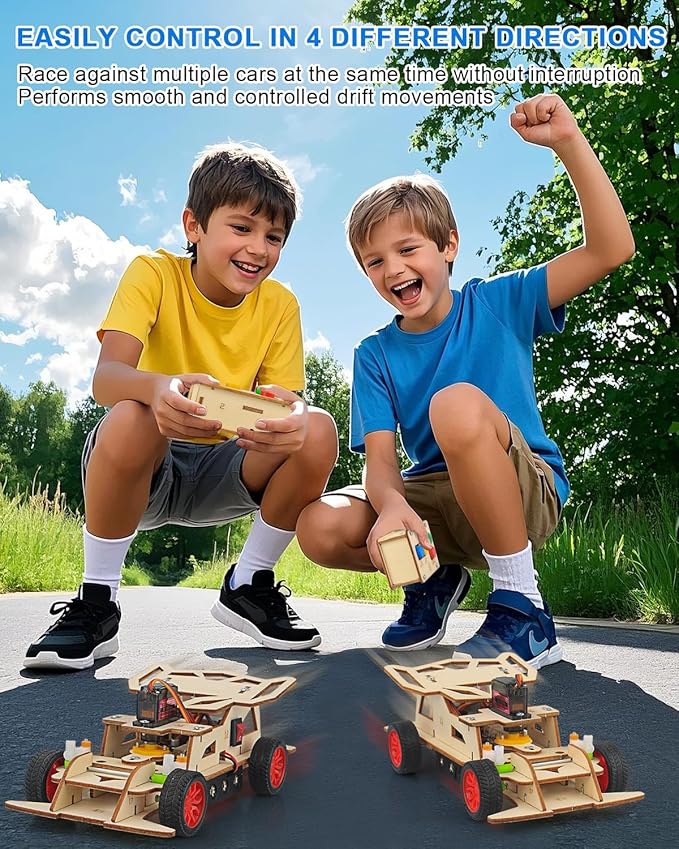 Poraxy STEM Kits for Kids 8-10, STEM Toys for Boys Age 8-12, Remote Control Car, Wooden 3D Puzzles 8-13 Science Projects Building Model, Birthday Gifts for 8 9 10 11 12 13 14 Year Old Teen Boys Girls