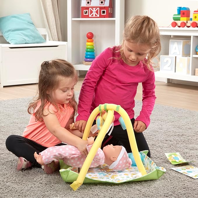 Melissa & Doug Mine to Love Toy Time Play Set for Dolls with Activity Gym, Stacker, Blocks, More (16 pcs)