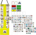 Two Strip Night & Day Daily Schedule Great Visual Behavioral Tool for Structure at Home, School & in The Community. (Yellow Magnetic -2 Strips, 133 Icon Plastic Cards)