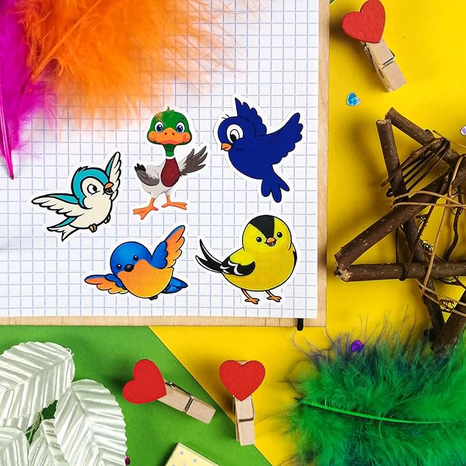 BulbaCraft 100Pcs Bird Stickers, Bird Party Favors, Parrot and Hummingbird Stickers, Gifts for Women & Men