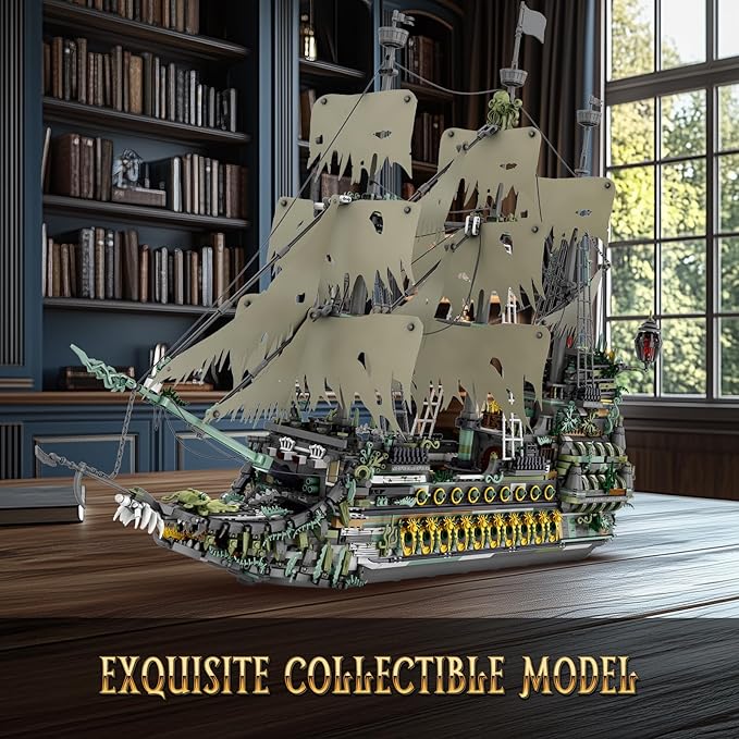 NutCracker Pirate Ship Building Blocks Set - Large MOC Pirate Ship Construction Model, Sailing Boat Toy Building Set, Christmas Birthday Gift for Adults & Kids 14+ (5865 Pieces)
