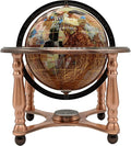 Unique Art 10-Inch Tall Table Top Amber Pearl Swirl Ocean Gemstone World Globe with Copper 4 Leg Stand (Amber-4 Leg - Copper)