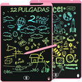 2 Pack 12 Inch LCD Writing Tablet for Kids, Colorful Doodle Board, Eye Protection Drawing Tablet with Lock & Erase FUNC, Learning Gifts and Trip Toy for 3-8 Years Old Boys and Girls - Pink