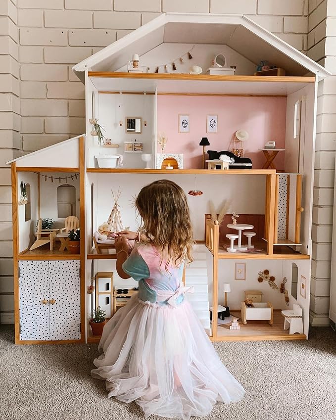 KidKraft Majestic Mansion Wooden Dollhouse with 34-Piece Accessories, Working Elevator and Garage, Gift for Ages 3+