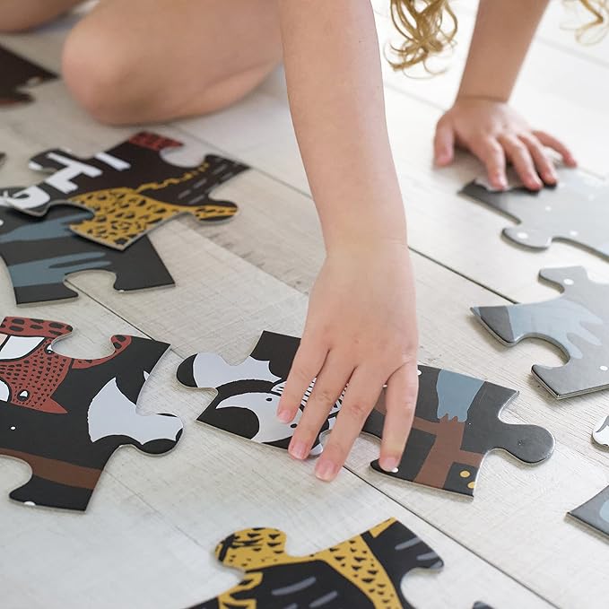 Wee Gallery Floor Puzzle, 24-Piece Jumbo Jigsaw Puzzles for Toddlers, Early Learning Activity, Cognitive and Fine Motor Skills Development, Learning Toys for Toddlers, Night Life