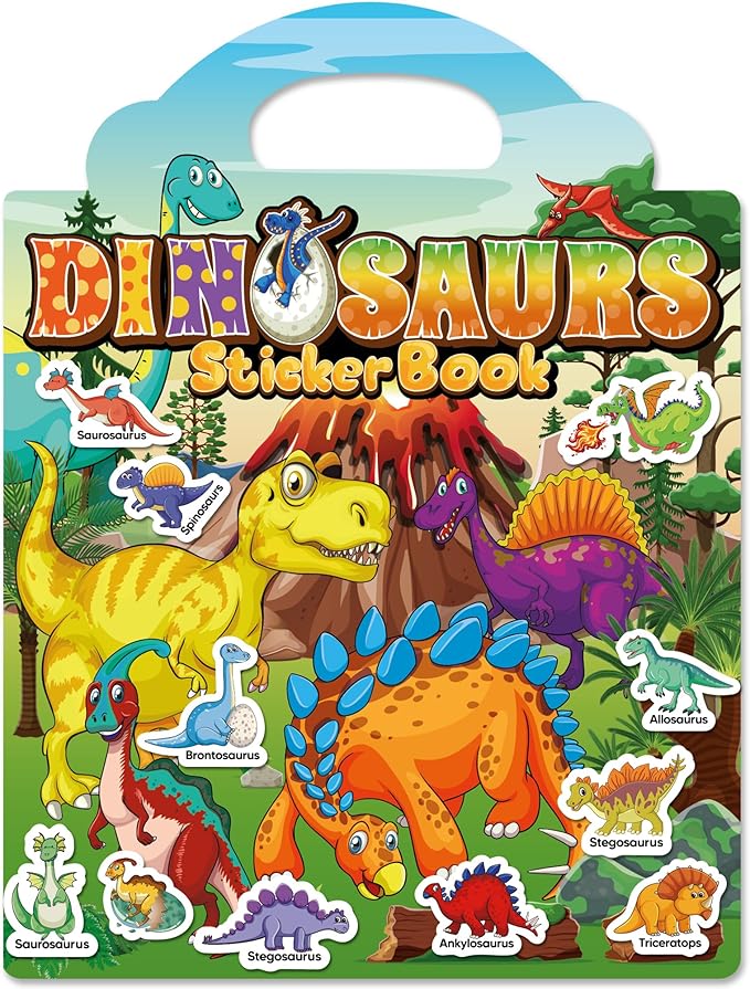 Reusable Sticker Book for Toddlers 2-4 Years, Stickers for Kids, Toddler Craft Activities, Toddler Travel Toys Ages 2+ Boy Girl Birthday Gifts