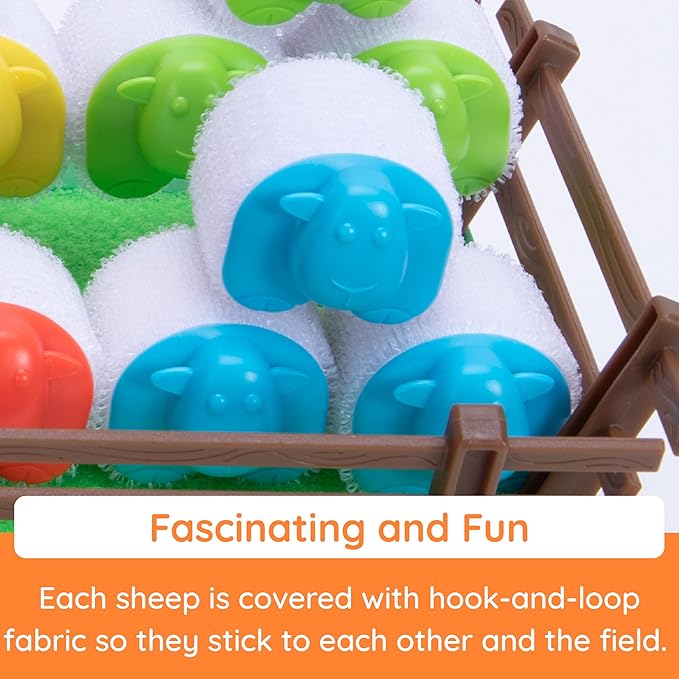 Fat Brain Toys Heap-O-Sheep Game, Family Board Games for Kids and Adults, Game of Catapulting Sheep, 6 to Adult, 2 to 4 Players