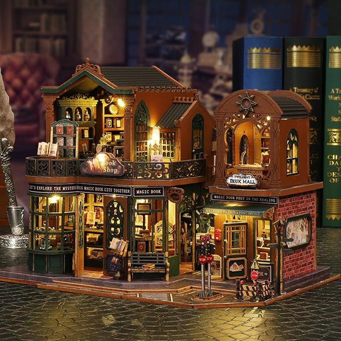 OZJAY DIY Miniature House Kit, Tiny House Kit with Dust Proof Cover & Music Movement, DIY Wooden Dollhouse Miniature Kit for Adults Teen, Wooden Crafts Lovely Dollhouse Kit