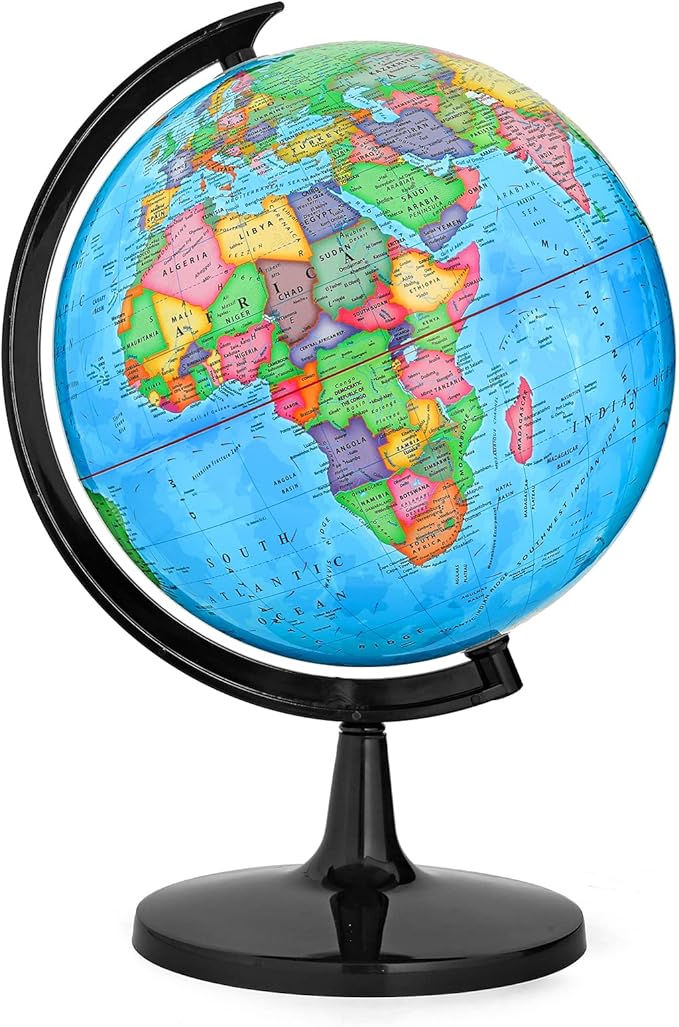 GOCHANGE Classroom Globes Elementary, 13in Political Teaching Globe with Countries & Capitals & State Capitals, Large Globes for Adults & Children