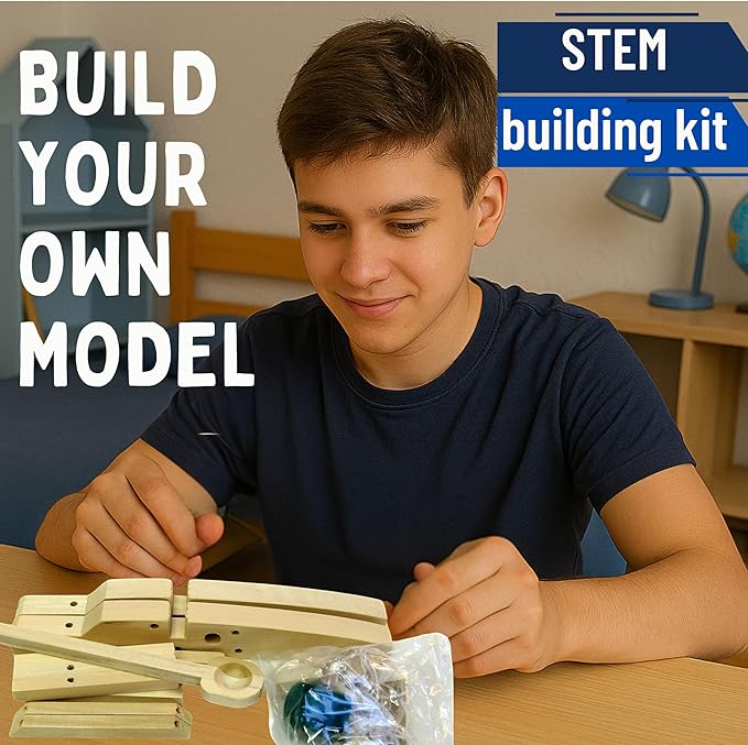 PATHFINDERS STEM Kit – Medieval Catapult kit| Trebuchet Science Kits for Kids Age 8-10 10-14 | stem Kits for Kids Age 12-14 Physics Toys | Kids Engineering kit | Learning Resource