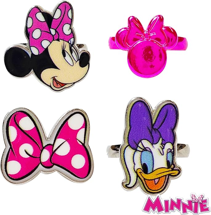LUV HER Kids Jewelry: 4-Piece Adjustable Rings for Girls, Ring Sets with metal charm Fashion Girls Jewelry Ages 4+