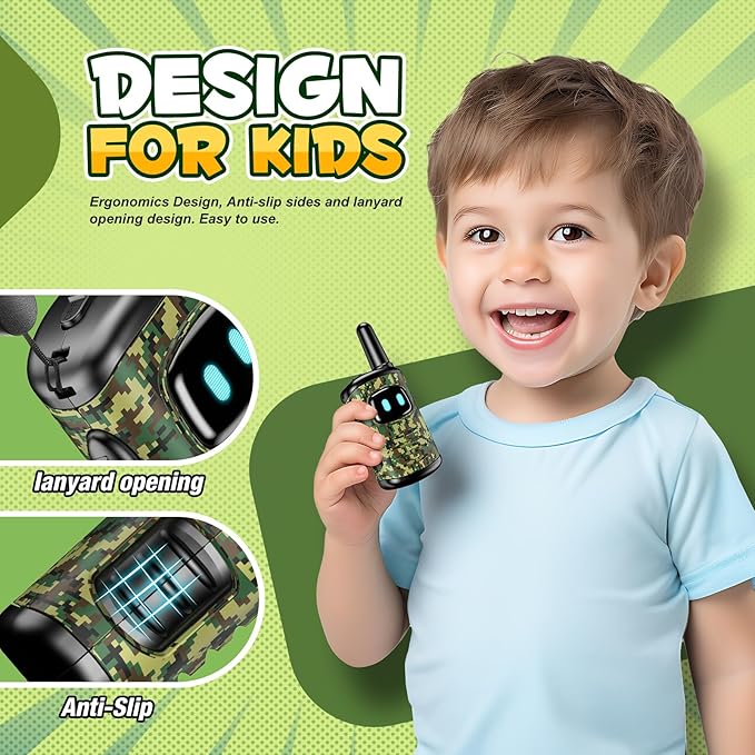 Toys for 3-8 Year Old Boys: comedyfun Mini Robots Walkies Talkies 2 Pack Christmas Birthday Gifts for 3 4 5 6 7 8 Year Old Boys Grandkids Toys Age 5 6 7 8 Stocking Stuffers Hiking Camping