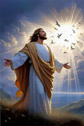 500 Pieces, Jesus. Premium Quality Wooden Puzzle,Intellectual Challenge, Stress Relieving Puzzle, Relaxing Family Activities, Decoration and Holiday Gifts.Size: 20.5x15 in