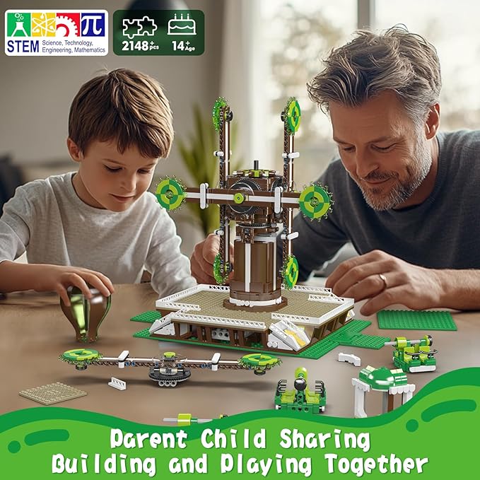 Mould King Nature-Tree Big Windmill Building Set, 2148+ Pcs Creative Amusement Park Swing Ride Model Kit, STEM Construction City Building Engineering Toy, Collectible Gift for Teens, Adults