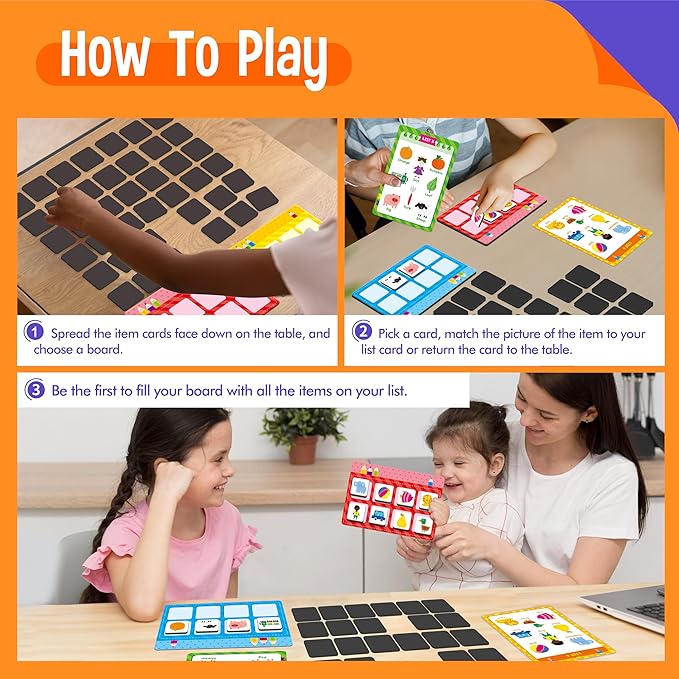 SpriteGru Magnetic First Word Matching Game, Funny Words Learning Game, Race to Collect Your Lists Educational Toy for Boys & Girls at Home