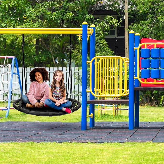 Sorbus Saucer Tree Swing -Kids Outdoor Disc Round Swing - 40" Heavy Duty 220lbs Seat- Easy Install Flying Saucer Web CircleSwing- Perfect for Gift,Playground, Birthday, Xmas, Indoor Outdoor TireSwing