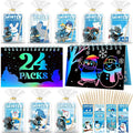 24 Pack Winter Scratch Art Party Favors for Kids - Rainbow Scratch Paper Snowflake Penguin Scratch Off Cards Frozen Birthday Goodie Bags Stuffers - Return Christmas Gifts DIY Classroom Prizes