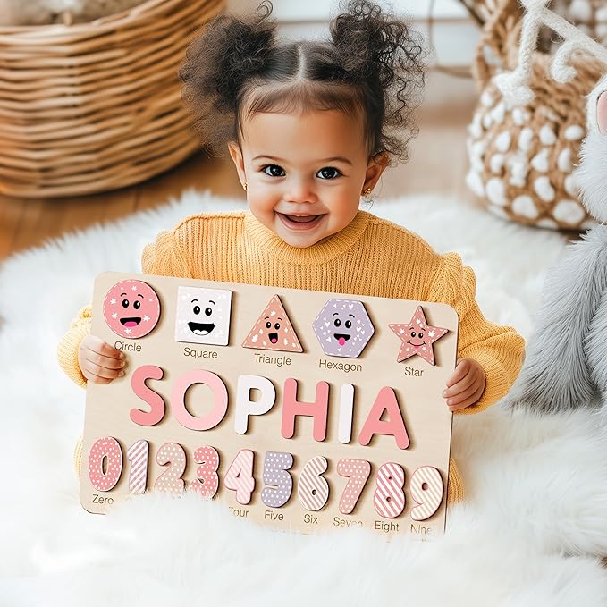 Personalized Name Puzzle for Babies & Toddlers - Zuzu Puzzle Wooden Toy, for 1-Year-Olds, Christmas & Special Occasions (0-36 Months)
