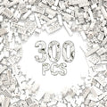 300Pcs Building Brick Bulk, White Bulk Bricks with 5 Sizes, Compatible with Lego and Parts and Pieces, Creative Halloween Christmas Building Block Toys for Boys Girls Ages 6 7 8 9 10 Years Old