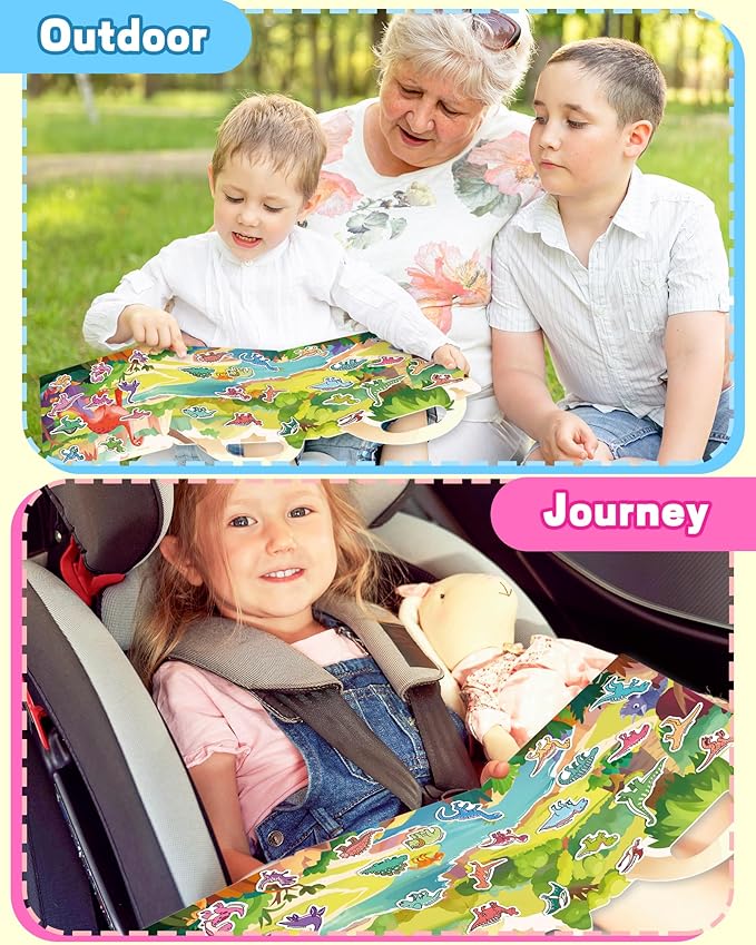 Reusable Sticker Book for Toddlers 2-4 Years, Stickers for Kids, Toddler Craft Activities, Toddler Travel Toys Ages 2+ Boy Girl Birthday Gifts