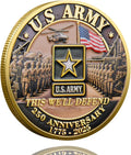 250th Anniversary Army Challenge Coin Commemorative Coin Tribute to The U.S. Army’s 250th Anniversary Collectible Challenge Coin for Veterans, Active Duty Members, and Patriots (C)