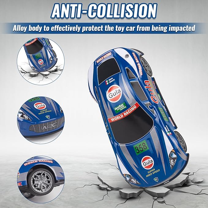 Race Toy Cars for Toddler Boys Girls 7 Inch Friction Powered Trucks for Kids Ages 3 4 5 6 7 8 Years Old Stocking Stuffers for Kids - 6Pack