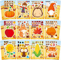 Aowplc 48 Sheets Fall Make a Face Stickers, 12 Designs Fun Fall Crafts for Kids, Autumn Festival Party Favors, Classroom Activities & Games