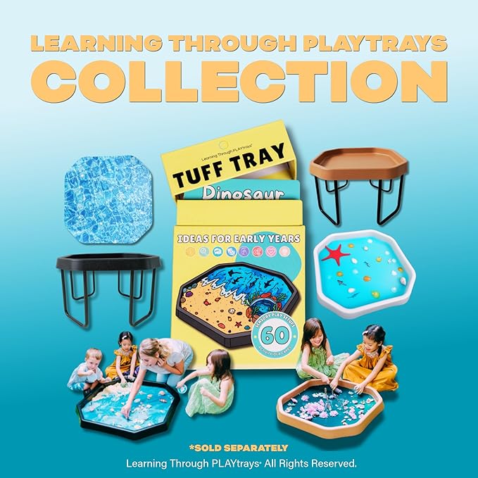 Tuff Tray for Sensory Play (Large, Black) – Premium Textured Play Tray for Toddlers – Sand and Water, Sensory Bin for Preschool, Montessori, Classroom & Home