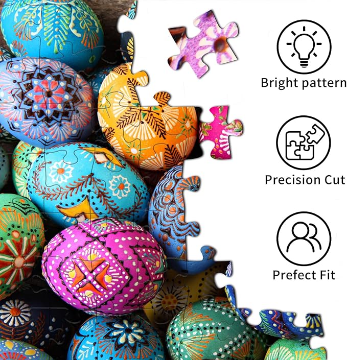 HUADADA Puzzles for Adults 1000 Piece-Easter Egg-1000 Piece Puzzles for Adults and Kids Educational Easter Egg Puzzle (27.56" x 19.67")