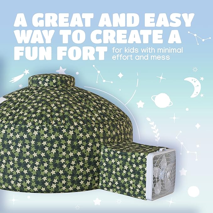 Skywin Air Tent Fort Playhouse for Kids - Inflatable Kids Fort Sets Up and Stores Away in Seconds (Fan NOT Included) (Camo)