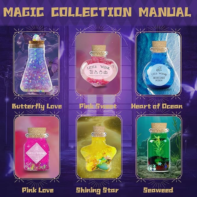 KIDDYCOLOR Magic Potion Kit for Kids - 22 Mixed Fairy Potion Bottles, Art Craft & Decoration Toys for Girls Ages 6 7 8 9 10 12+ Year Magical Workshop Kit for Boys Girls Birthday Party Gift, Christmas