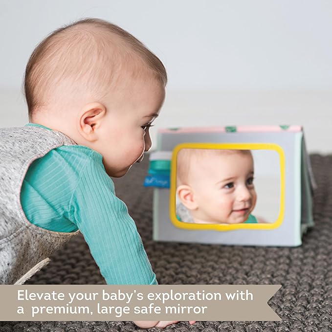 Taf Toys Tummy Time Toys High Contrast Baby Book. Fun, Interactive Crinkle Books for Babies with Mirror & Soft Koala Teether - Baby Tummy Time Book