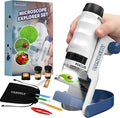 Microscope for Kids, 60x-120x, Kids Microscope, Science Toys, Science Kits, Handheld, Pocket Miniscope, Portable Mini Scope, Explorer Set, Gift