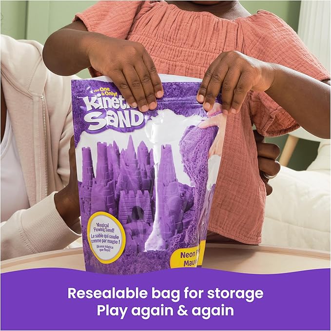 Kinetic Sand, 2.5lbs Purple Play Sand, Moldable Sensory Toys for Kids, Resealable Bag (Packaging May Vary), for Ages 3 and up